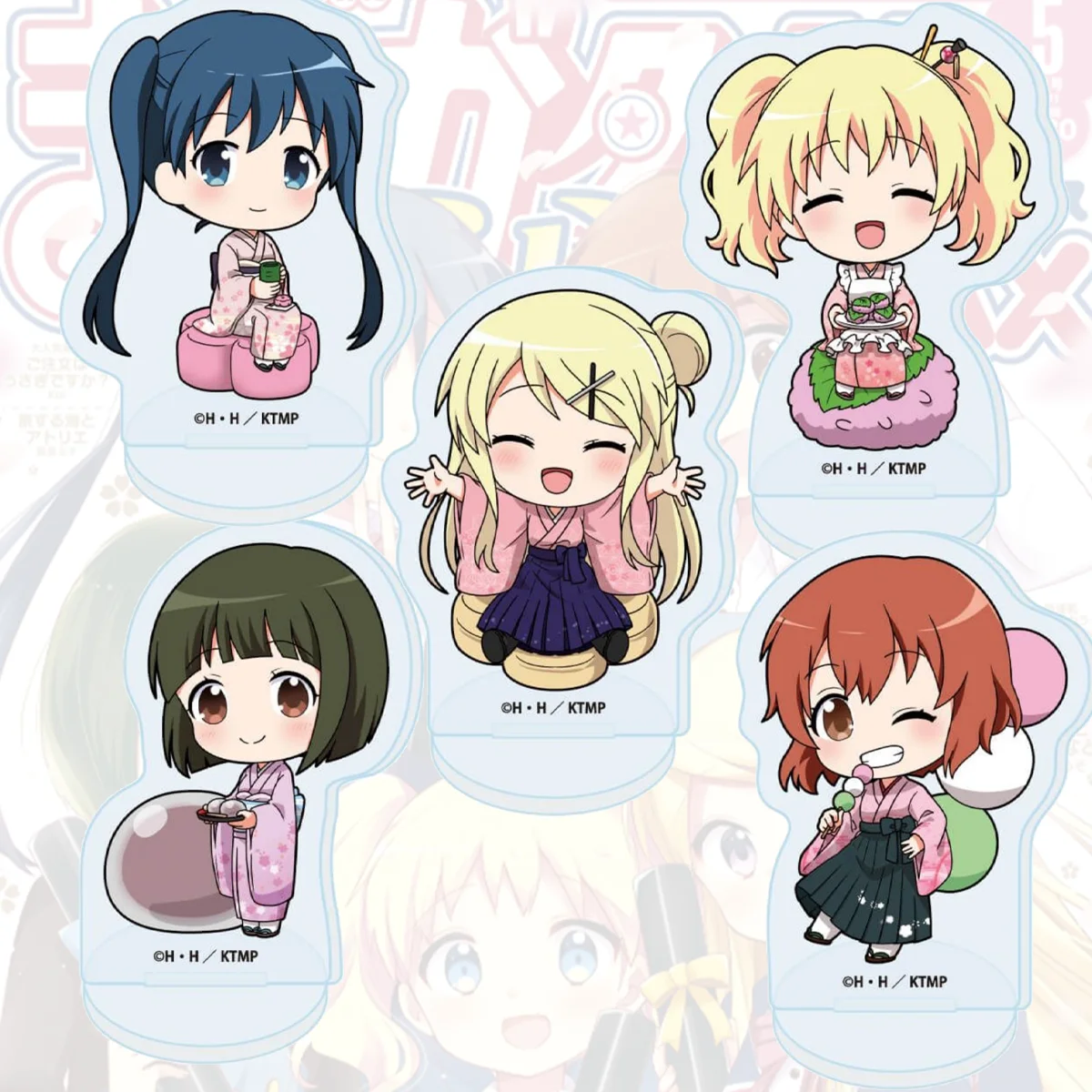 Фото Аниме-фигурка Kin-iro Mosaic: Новинка! Акриловая подставка HD 10 см с Шинобу, Алисой, Карен. Декор для рабочего стола, карнавальный подарок, коллекционный брелок. №1