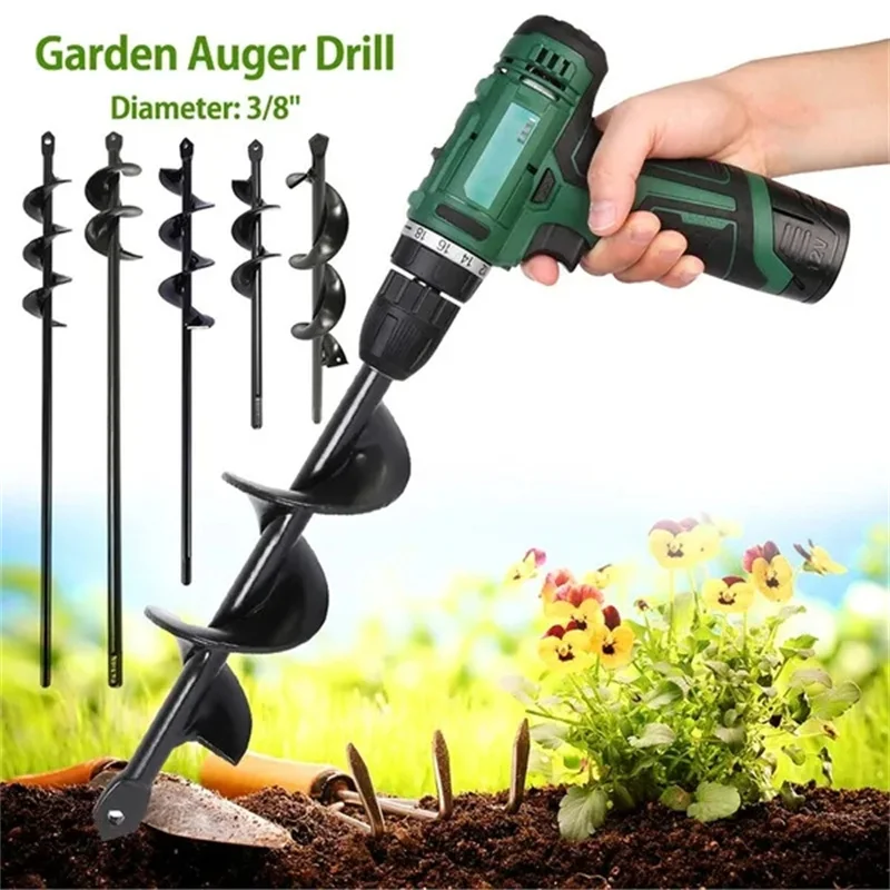 

Earth Drill Drill Flower Hole Drill For Planter Spiral Sizes Auger Tool Ground Digger 8 Garden Seed Bit Planting