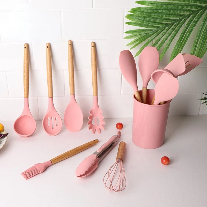 

Wholesale Hot selling 12pcs non-stick kitchen accessories set multi-function tong spatula silicone cooking tools set