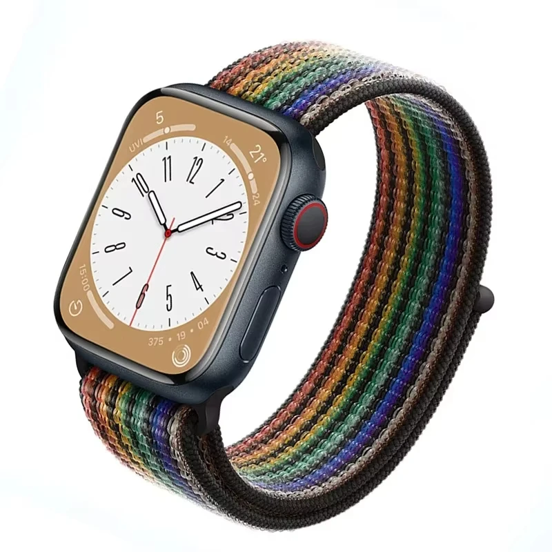 Ремешок нейлоновый для Apple Watch Band Ultra 2 спортивный браслет iwatch Series 9 8 se 7 6 5 4 49 мм 44 40 45