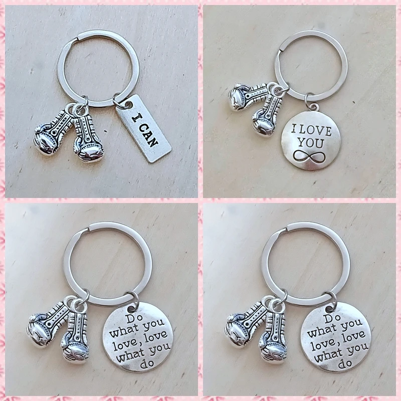 Boxing Gloves Key Chain Car Bag Pendant Sport Fist Keychain Boxer Golvers