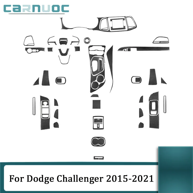 

Carbon Fiber For Dodge Challenger 2015 2016 2017 2018 2019 2020 2021 Black Stickers Car Interior Accessories Various Parts