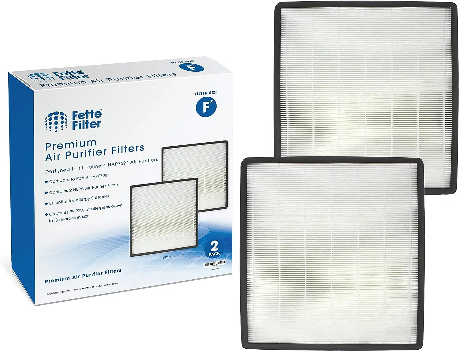 

Filter - Air Purifier True HEPA Filter F Compatible with Holmes HAP769. Compare to Part # HAPF700 (2 Pack)