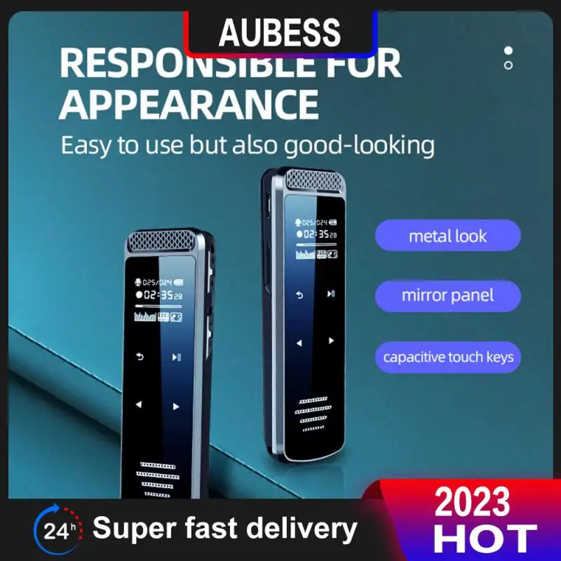 

Automatically Record When There Is Sound Professional Intelligent Digital Voice Recorder Panel Mirror Design Tape-recorder