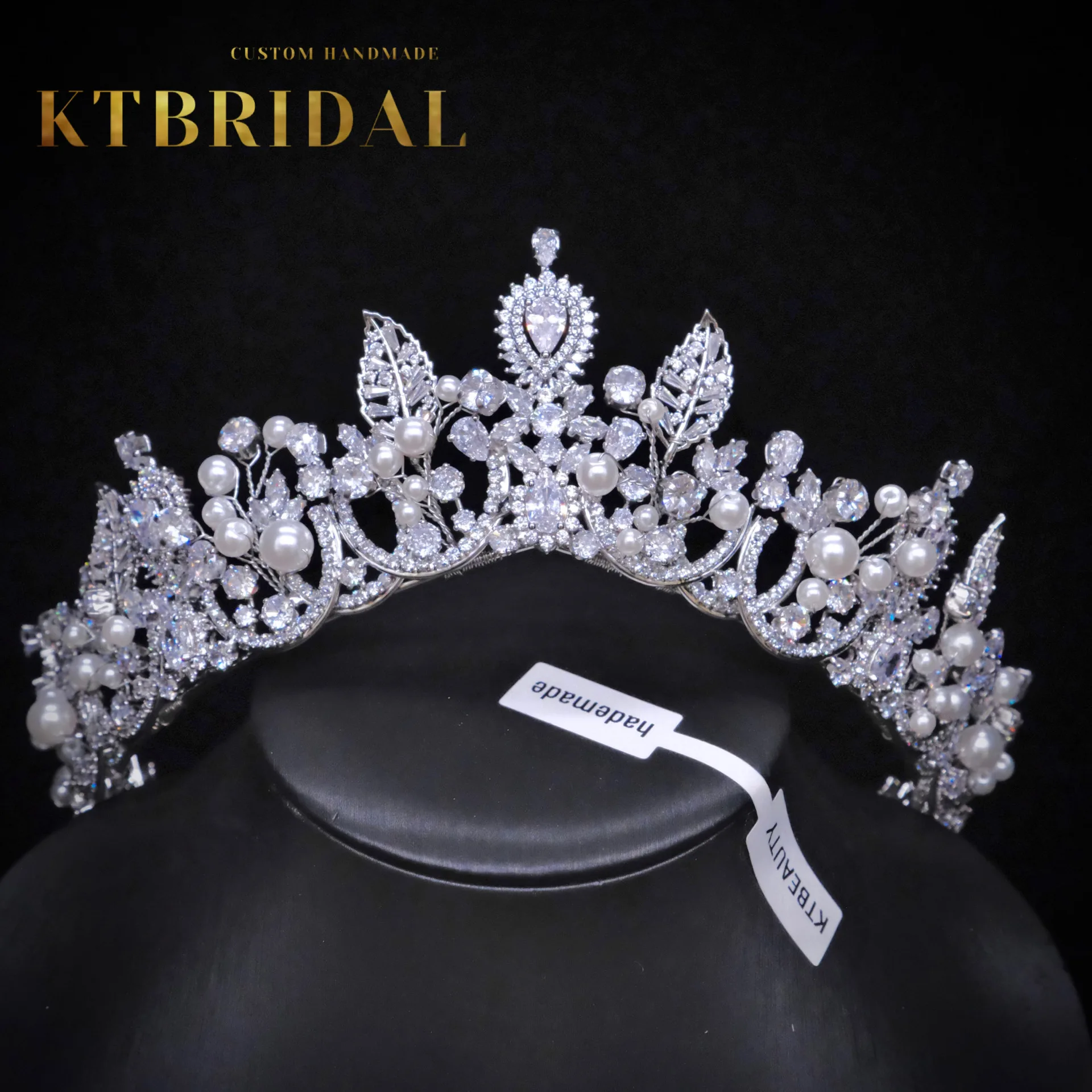 

Новинка KTBRIDAL тиара Корона ручной работы свадебные головные уборы циркониевые листья модные ювелирные изделия женский подарок свадебные аксессуары