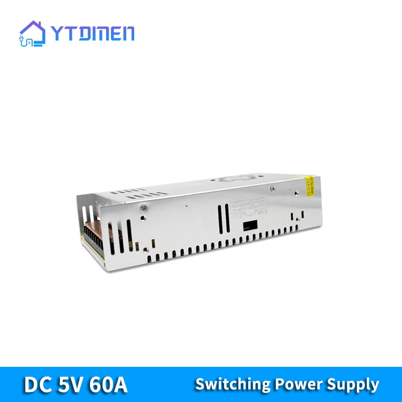 

Трансформатор для освещения 300 Вт, импульсный источник питания переменного тока в постоянный ток 220 В в постоянный ток 5 в 60 А, встроенный охл...