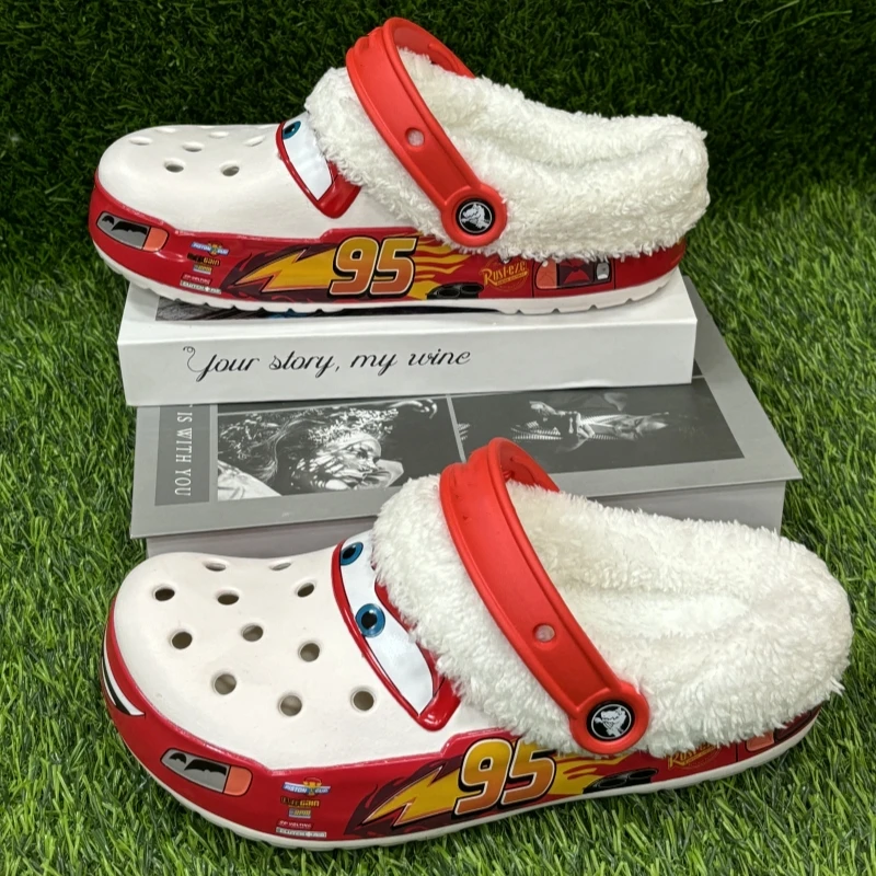 Обувь Disney Mcqueen Pixar с героями мультфильмов зимние хлопковые тапочки сохраняющие
