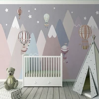 custom 3d modern fashion childrens cartoon mountain scenery hydrogen balloon room background papel de parede home d%c3%a9cor tapety