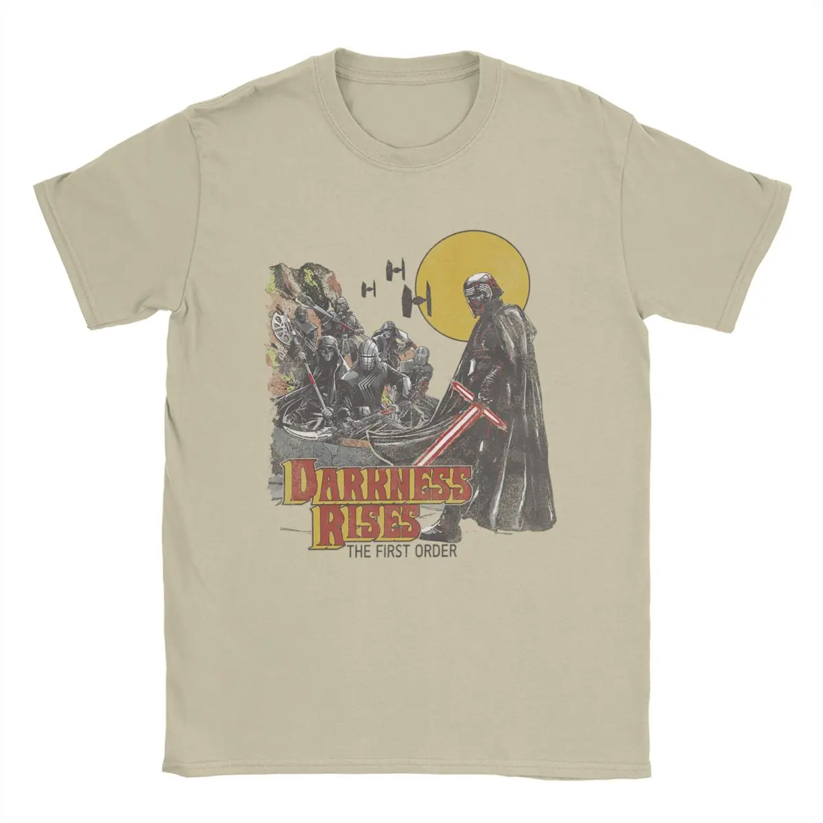 

Футболка мужская с коротким рукавом, забавная тенниска из чистого хлопка с круглым вырезом, с принтом «поднимается Звездная война», идея для подарка