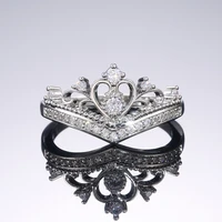 exquisite womens promise crown rings crystal zircon bridal party wedding jewelry fashion ladies jewelry accessories