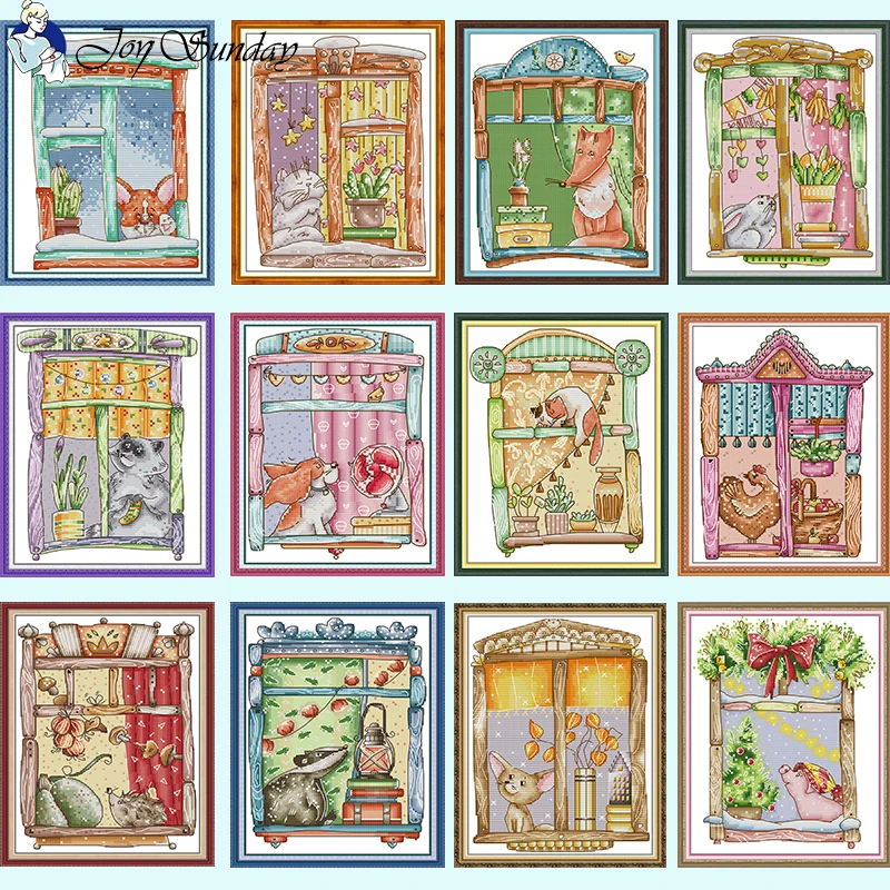 Серия Двенадцать месяцев наборы для вышивания крестиком сделай сам с рисунком