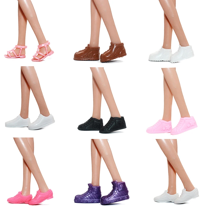 

10Pairs High quality fashionable doll shoes suitable for 30cm doll casual shoes accessories