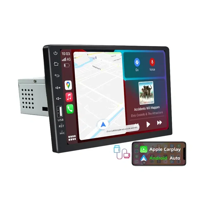 

9" Touch Screen Stereo, Radio Carplay Car Multimedia Player FM Radio Receiver Support Rear View Camera