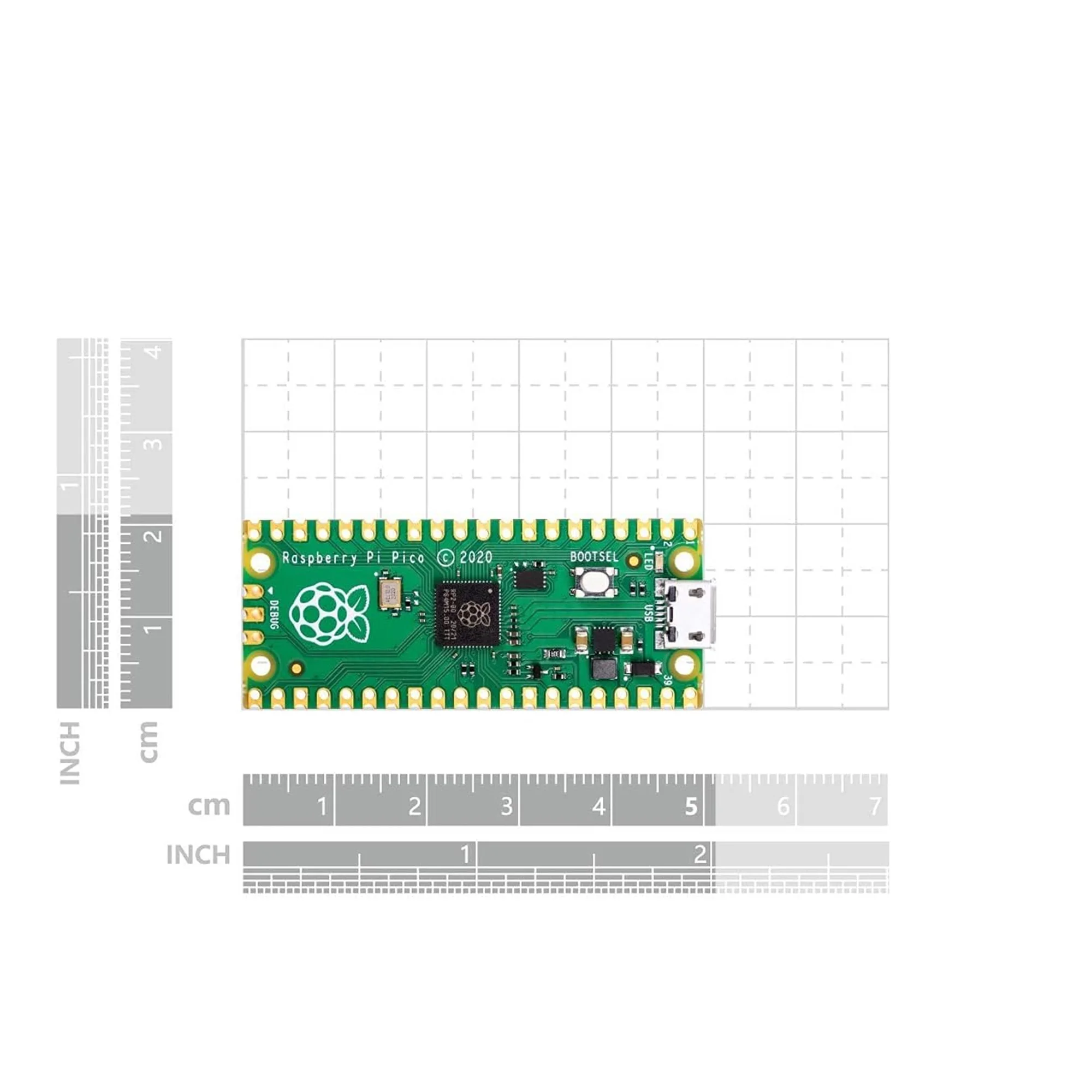 Pi Pico Board RP2040 Официальный двухъядерный микроконтроллер Raspberry ARM 264 КБ с гибким
