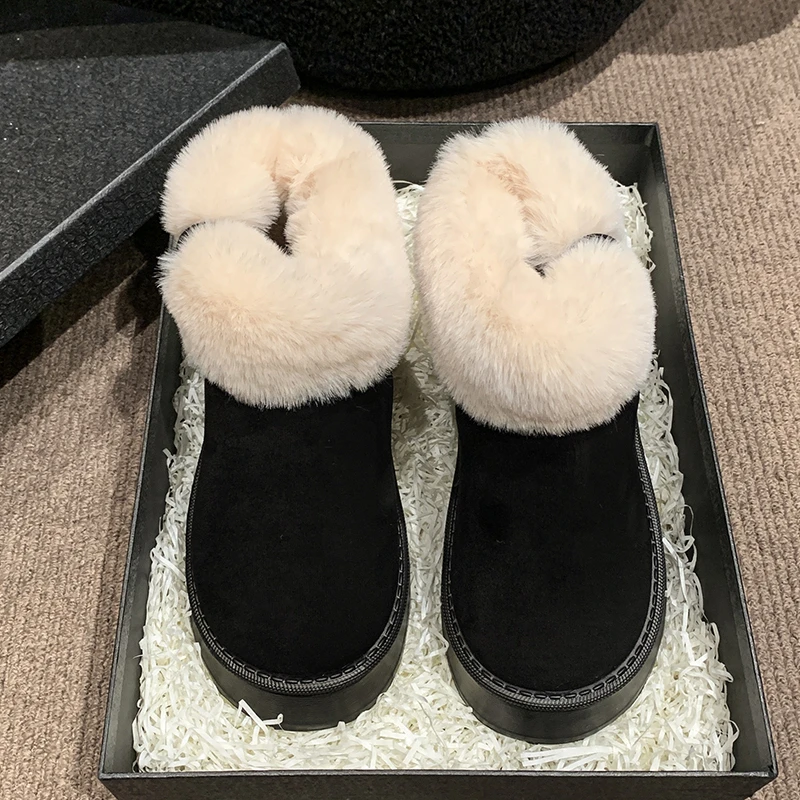 Зимние ботинки без шнуровки с перевернутым краем женская обувь на среднем