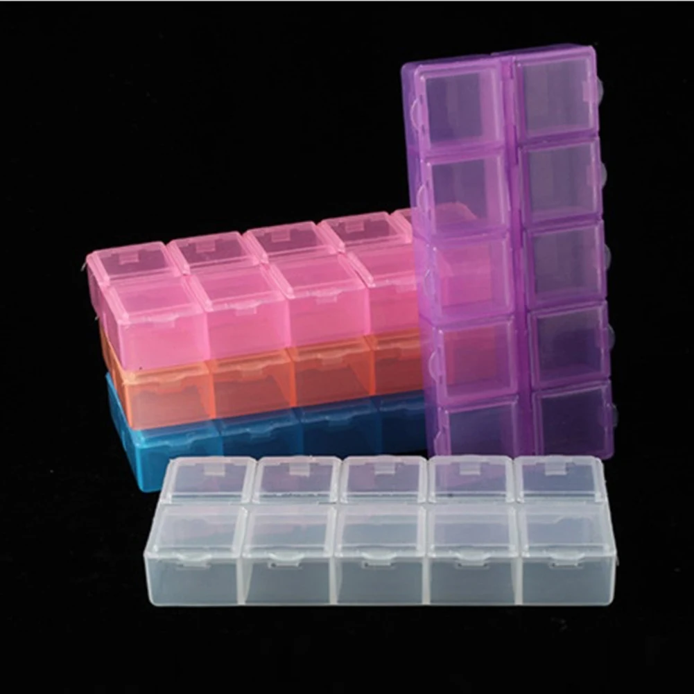 

10 Grids Compartment Plastic Storage Box Screw Holder Case Organizer Container For Craft Metal Sewing Jewelry Accessories