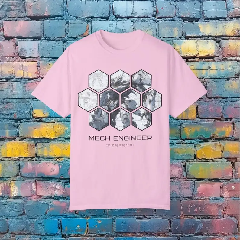 Футболка Mech инженера-гигантская графическая футболка Mecha