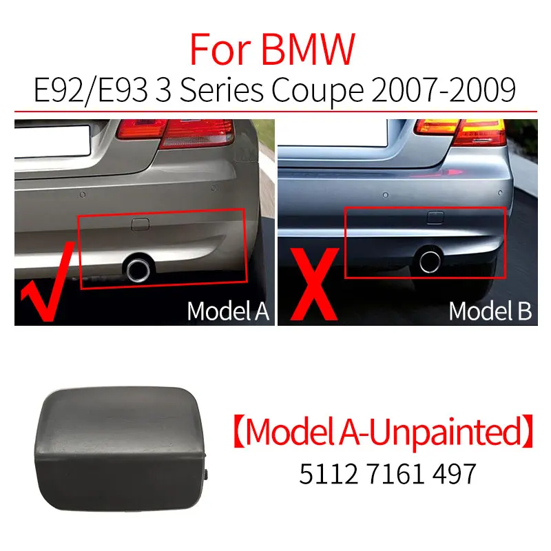 

Для BMW E92 E93 задний бампер автомобиля, крышка фаркопа, черный, белый, серебристый, для BMW 3 серии Coupe 2006-2012 320 323 325 330 335