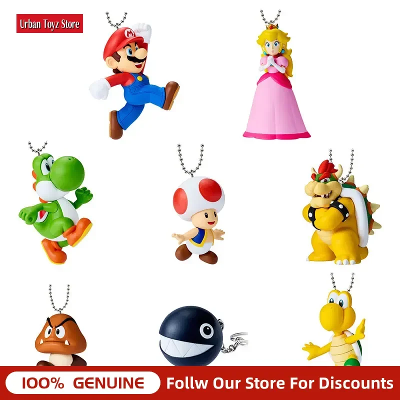 Фото Коллекционные мини-фигурки Bandai Super Mario Gashapon в слепых пакетах: брелоки, подвески (Персик, Йоши, Тоуд, Баузер) для сумок и телефонов, для фанатов №3