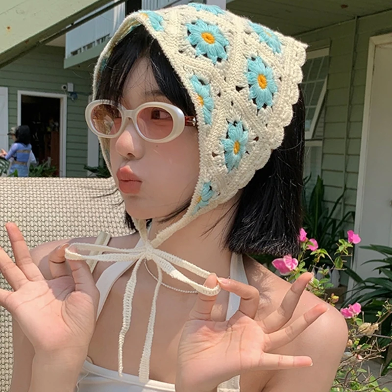 

Soft Women Floral Hairband Wrap Boho Headwraps Exquisite Handwoven Headband Bandana Boho Hairband for Vacation