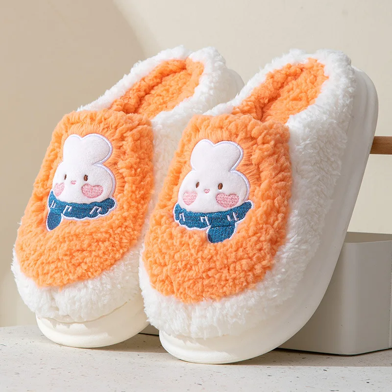 Lovely Bunny Plush Slippers for Women Kawaii Fluffy Winter Warm Women Men Slippers Indoor Cute Winter Plush Comfortable Slippers