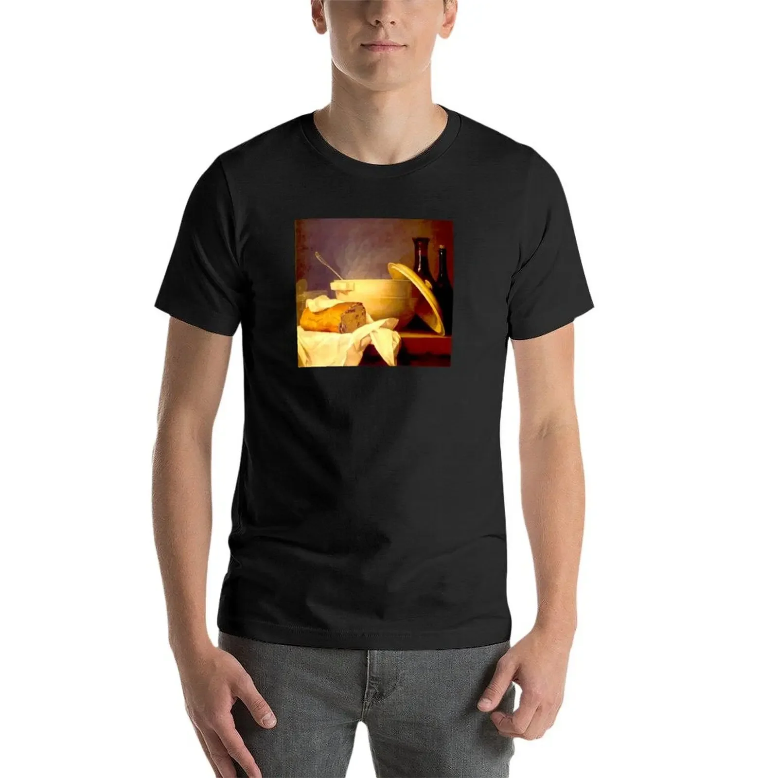 Футболка мужская оверсайз с рисунком хлеба и вина от Anne Vallayer