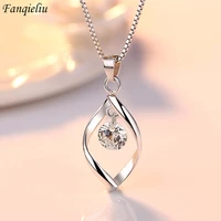fanqieliu s925 stamp silver color hollow leaf cz zircon pendant necklace for women high quality luxury jewelry girl new fql21129
