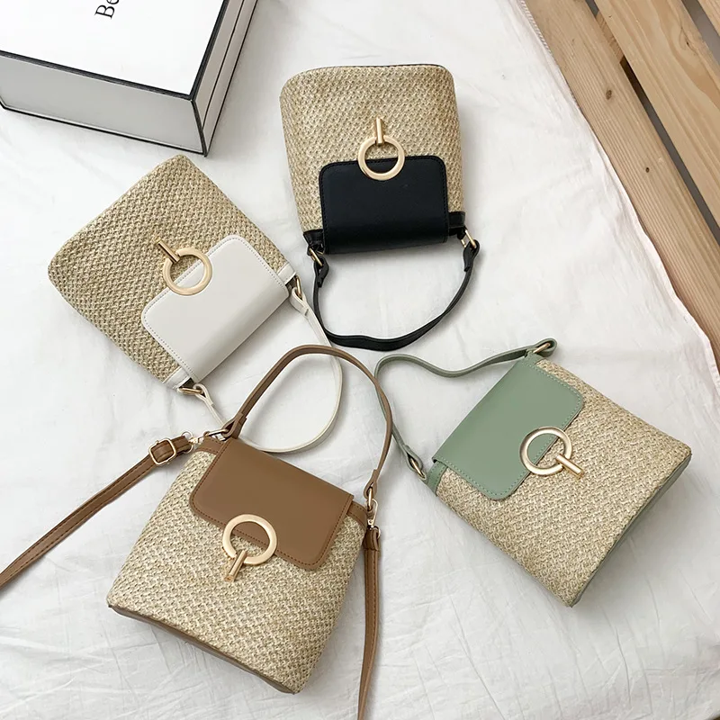 Bohemia Straw Weav Shoulder Crossbody Bag for Women Flap Handbags Fashion Messenger Bag Ladies Summer Beach Bags Purses 2023