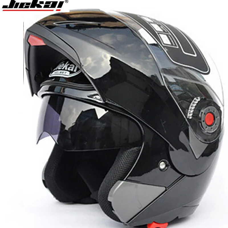 

Motorcycle Dual Visor helmets Modular Flip Up helmet racing double lens capacete casco moto DOT ECE helmet JIEKAI 105