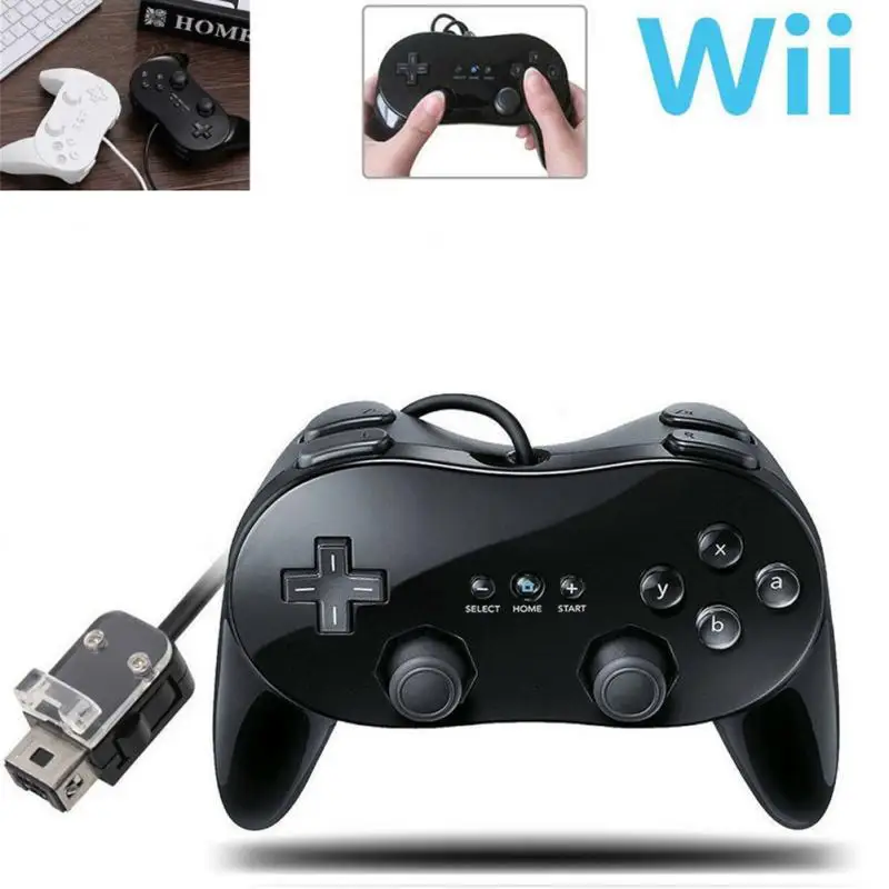 

Джойстики Новинка, классический проводной игровой контроллер, игровой пульт дистанционного управления Pro, джойстик Shock Joypad, джойстик для Nintendo Wii второго поколения