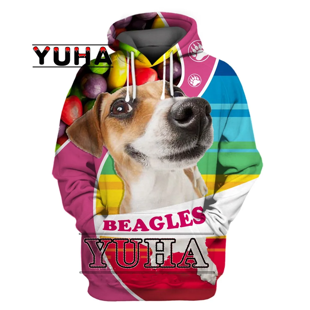 

Толстовка YUHA Beagles с 3D принтом для мужчин и женщин, повседневный свитшот в стиле хип-хоп с длинным рукавом, куртка, пальто с животными, топы в с...