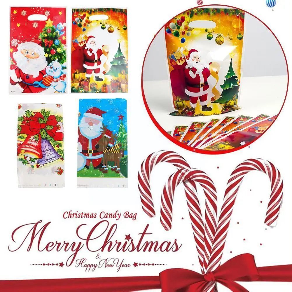 

Christmas Gift Bags Plastic Bag For Packing Xmax New Year Gift Santa Claus Printed Christmas Packaging Christmas Decoration L0p4
