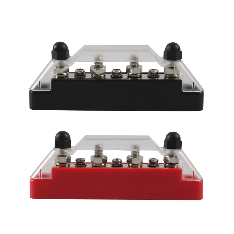 

7 Terminal Bus Bar Ground Power Distribution Terminal Block BusBar with Cover for Auto Marine Car Pickup Trailer RV Boat