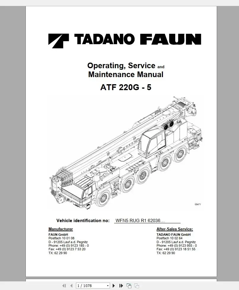 Мобильный кран Tadano и руководство по часам компонентов оператору обслуживанию DVD 8