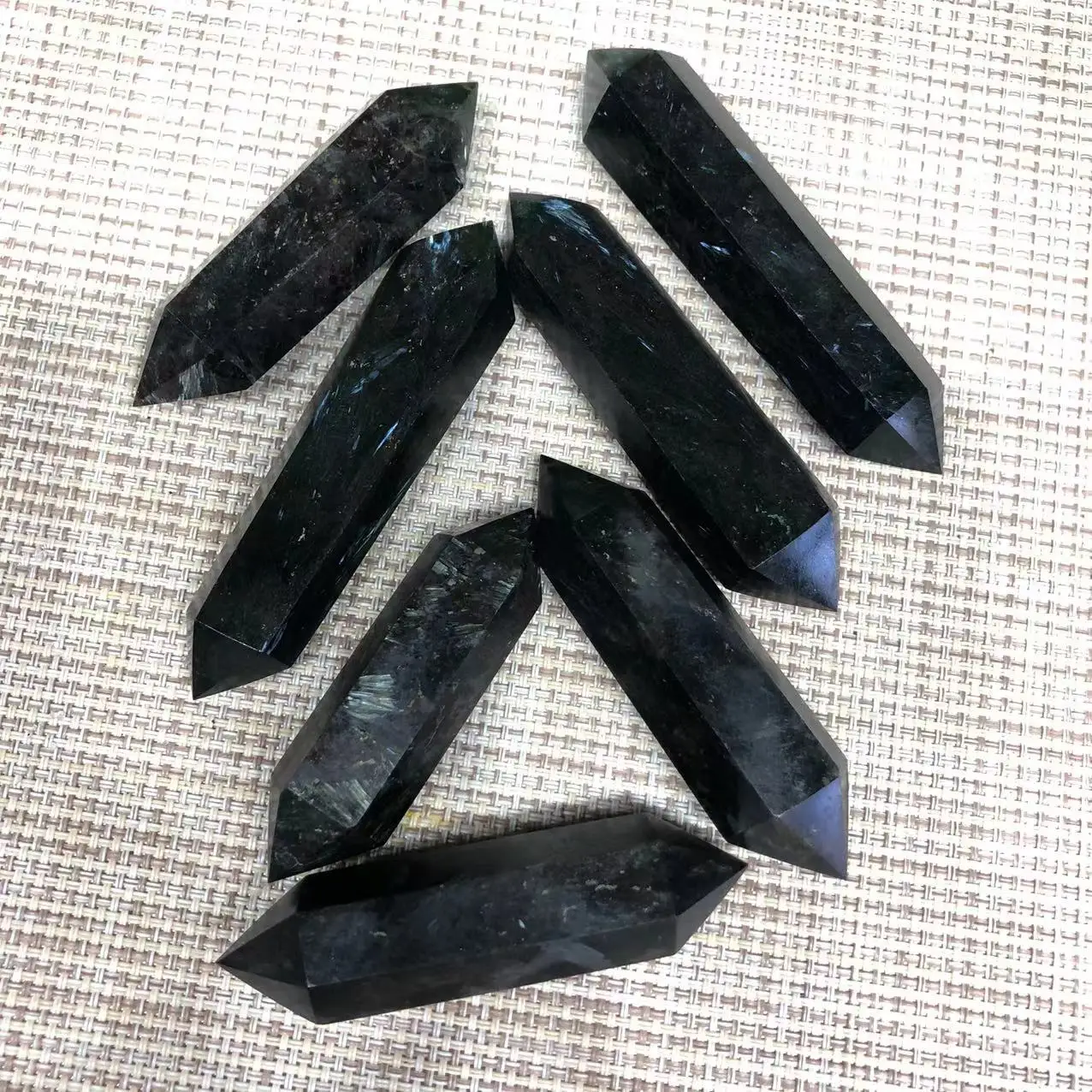 

Натуральный черный астрофиллит, двойная палочка, искусственный камень для украшения, украшение, подарок