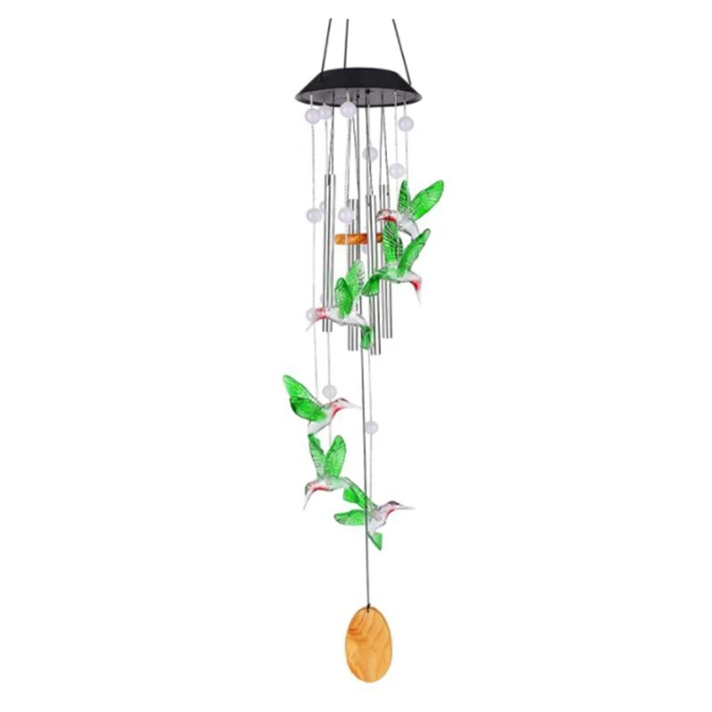 

Bird Solar Wind Chimes,Color-Changing Wind Chimes,With Metal Tubes And LED Bulbs,Decorative For Yard,Garden,Etc