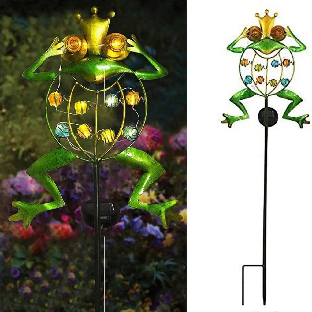 

LED Frog Solar Light Lawn Garden Lamps Decoration Copper Wire Metal Decor Ornament Ground Stake Waterproof Iron Lamp