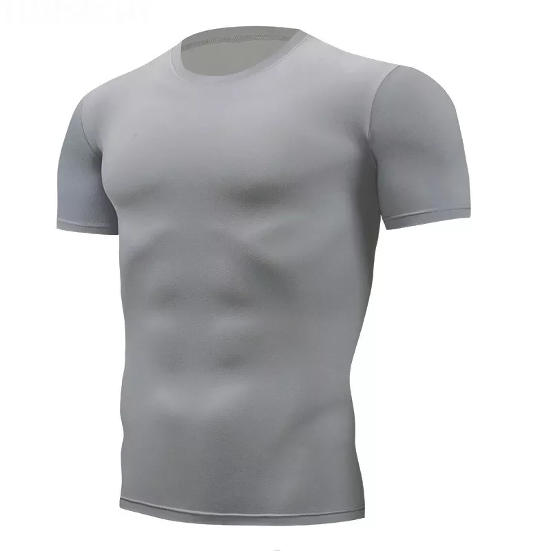 

Quick Dry Running Men's Compression T-shirt Breathable Football Suit Fitness Tight Sportswear Riding Short Sleeve Shirt Workout
