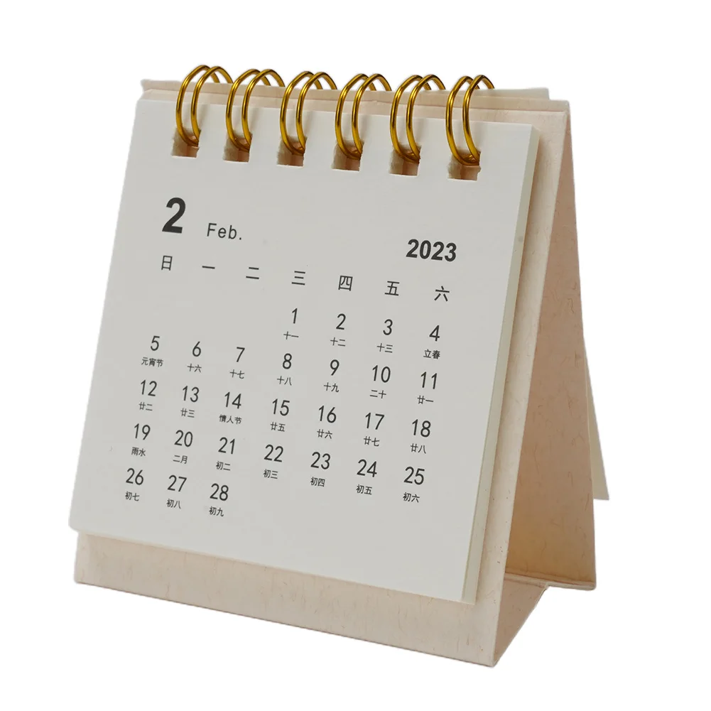 

2023 Calendar Delicate Simple Desk Refreshing Mini Desktop Note Coil Calendar Book Office School Supplies Table Planner Agenda