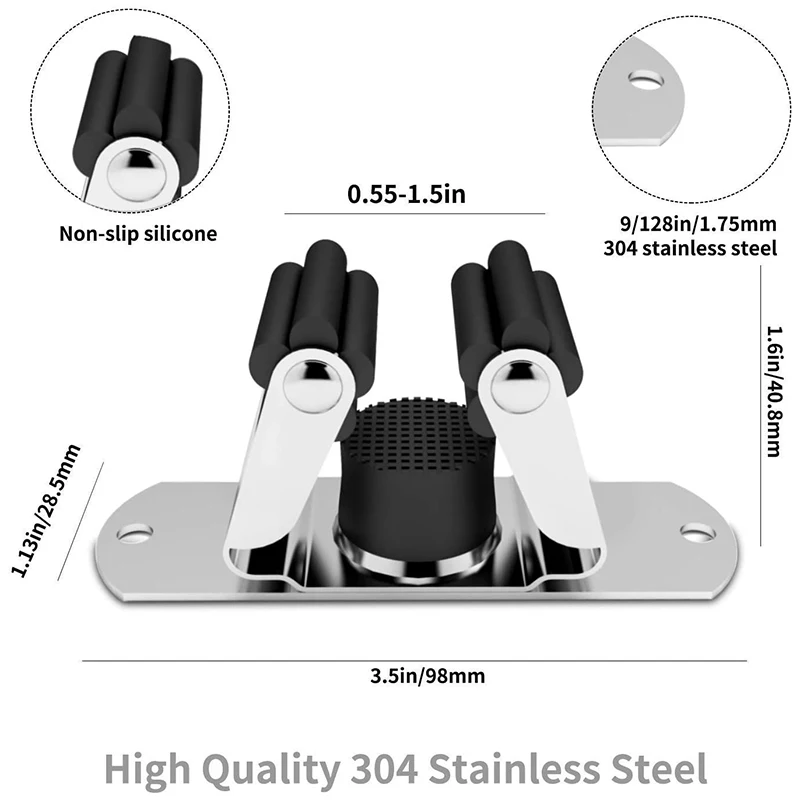 Держатель швабры для метлы Настенный 4ШТ органайзер из нержавеющей Стали