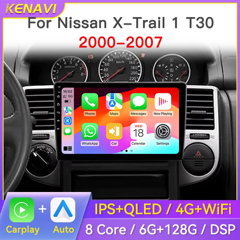 Фото Автомобильный стерео радио 2 Din Android для Nissan X-trail 1 T30 2000-2007, центральный мультимедийный видеоплеер, беспроводной Carplay, авто головное устройство №1
