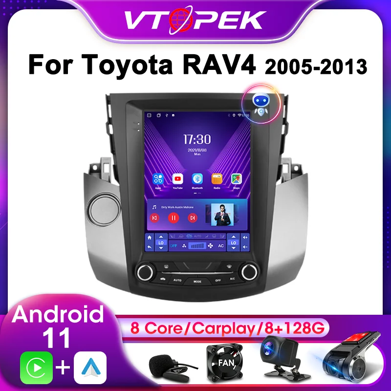 Vtopek 2Din For Toyota RAV4 RAV 4 2005-2013 4G Android 11 Car Stereo Radio Multimedia Video Player Navigation GPS Head Unit