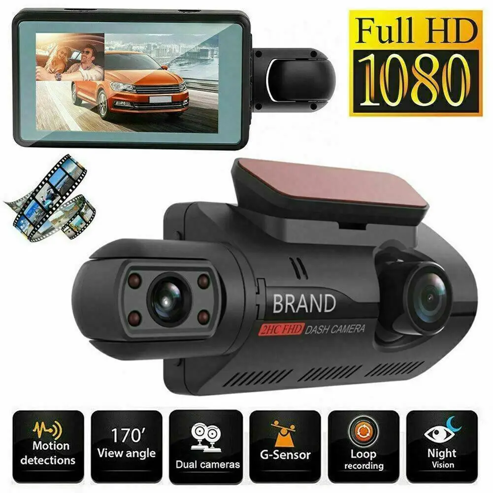 2022 New Car Driving Recorder Front and Rear Dual Lens Camera Wide Angel DVR Car Parking Reversing Driving Night Vision DashCam