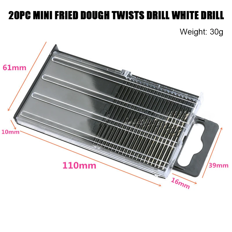 

Drill Bit 20pcs HSS Mini Twist Drill Bit Wood Metal Drilling Tools Hole Cutter 1.5-6.5mm Wood Metal Drilling Driller