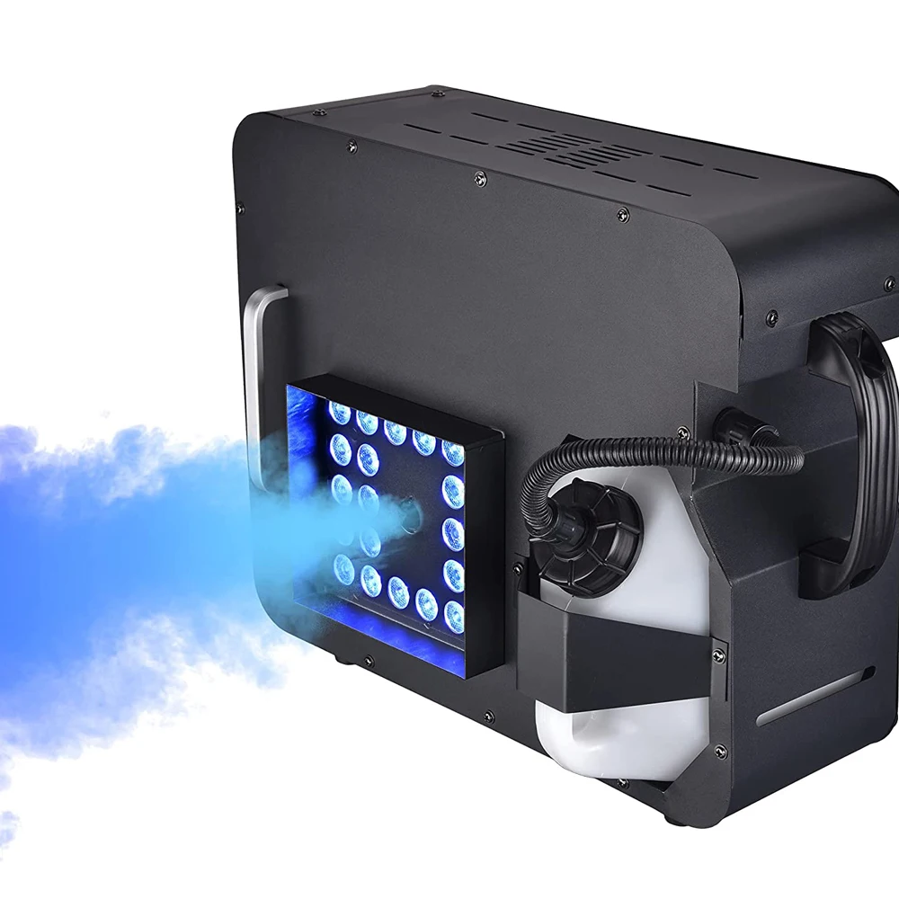 

Vertical Spray Fog Machine 1500w RGB 24LED Smoke Fog Machine for Halloween Christmas Weddings Disco Party Stage Smoke Machine