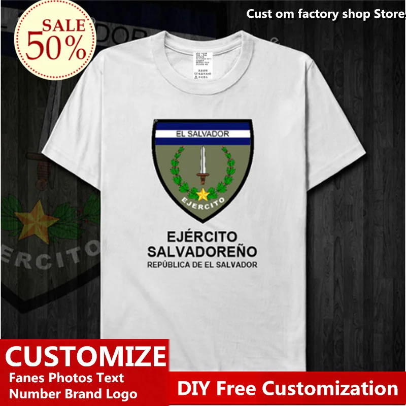 

Salvador Army Cotton T shirt Custom Jersey Fans DIY Name Number LOGO Tshirt High Street Fashion Hip Hop Loose Casual T-shirt