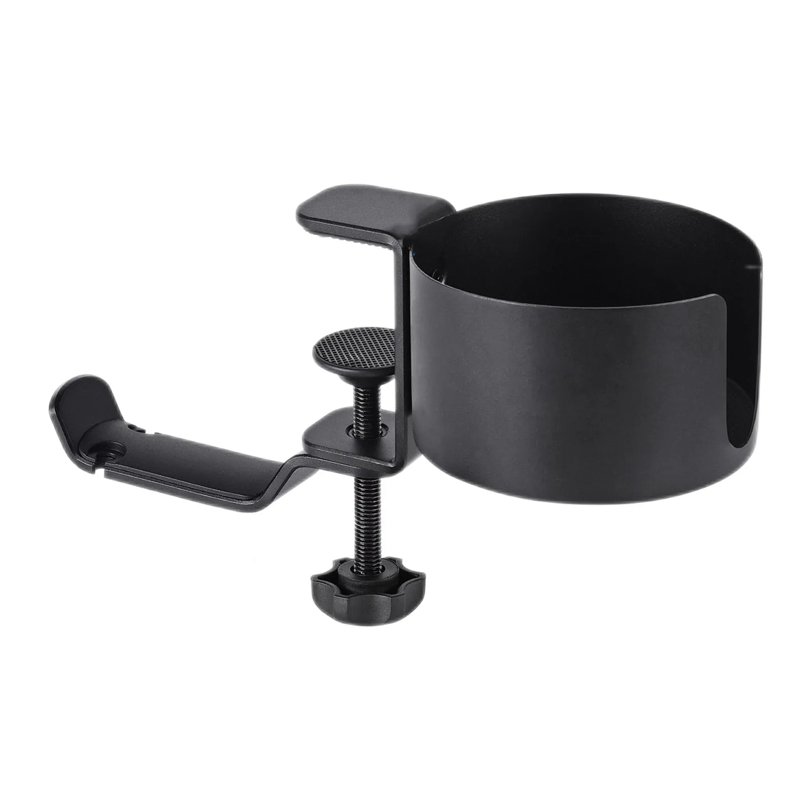

Desk Cup And Headphone Holder 360 Adjustable Headphone Stand Anti-Spill Cup Holder For Your Desk Holding Coffee Mug Drinks Water