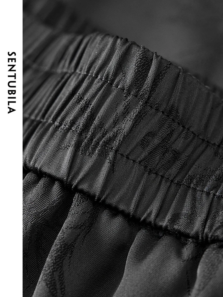 SENTUBILA китайские жаккардовые атласные широкие брюки женские 2024 летние