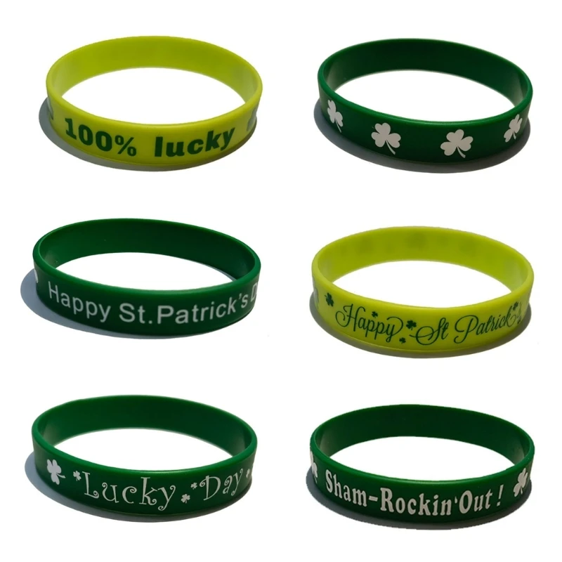 

10 шт., силиконовые браслеты «День святого патрикса»