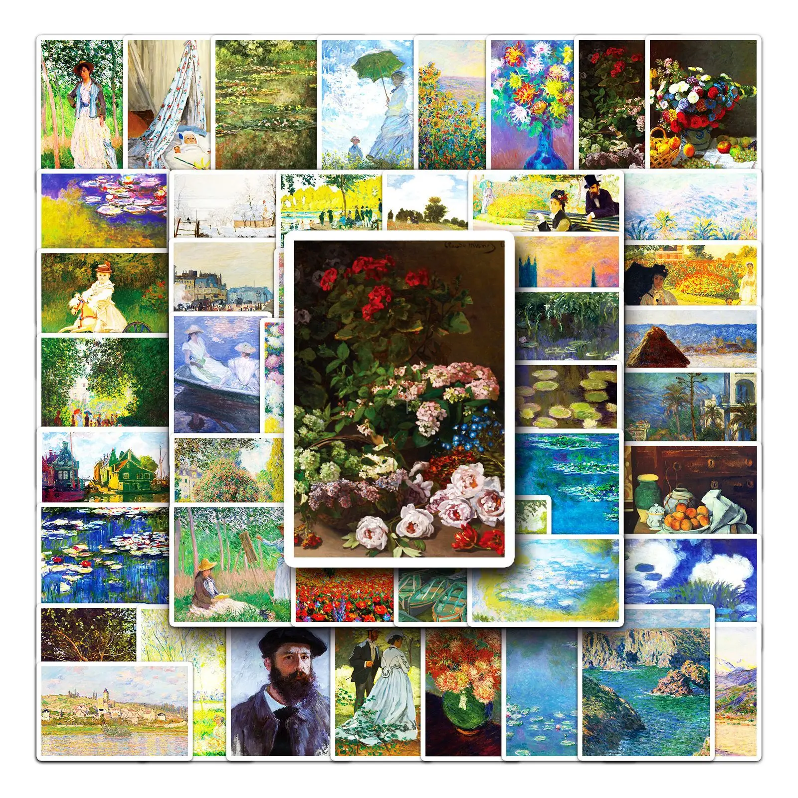 

10/30/50PCS Retro Monet Oil Painting Art Stickers Graffiti Decals Scrapbooking Laptop Guitar Luggage Bike Funny Sticker Kid Toy